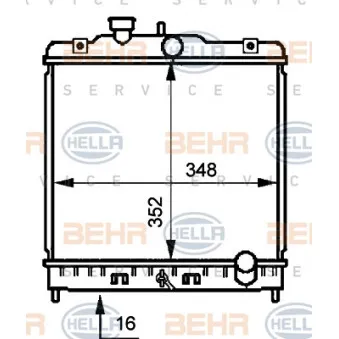 Radiateur, refroidissement du moteur HELLA 8MK 376 707-781