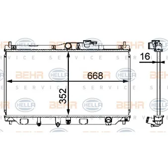 Radiateur, refroidissement du moteur HELLA 8MK 376 708-131
