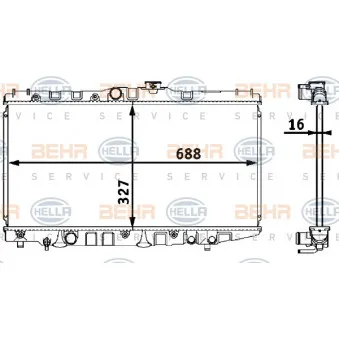 Radiateur, refroidissement du moteur HELLA 8MK 376 708-151