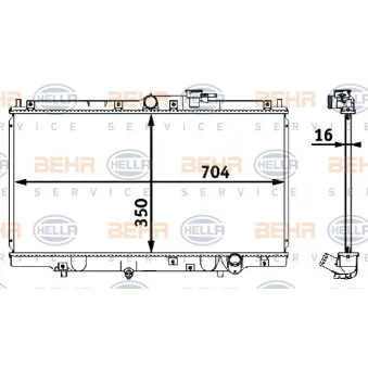 Radiateur, refroidissement du moteur HELLA 8MK 376 708-261