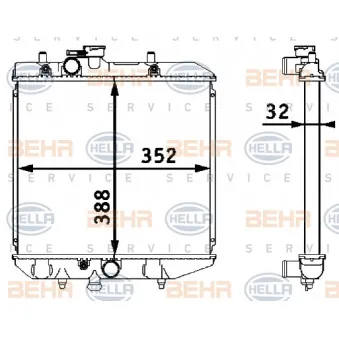 Radiateur, refroidissement du moteur HELLA 8MK 376 708-281