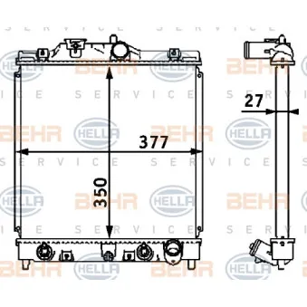 Radiateur, refroidissement du moteur HELLA 8MK 376 708-381