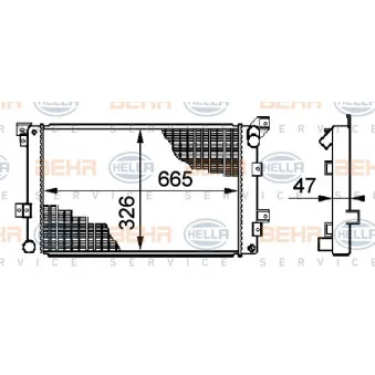 Radiateur, refroidissement du moteur HELLA 8MK 376 708-511