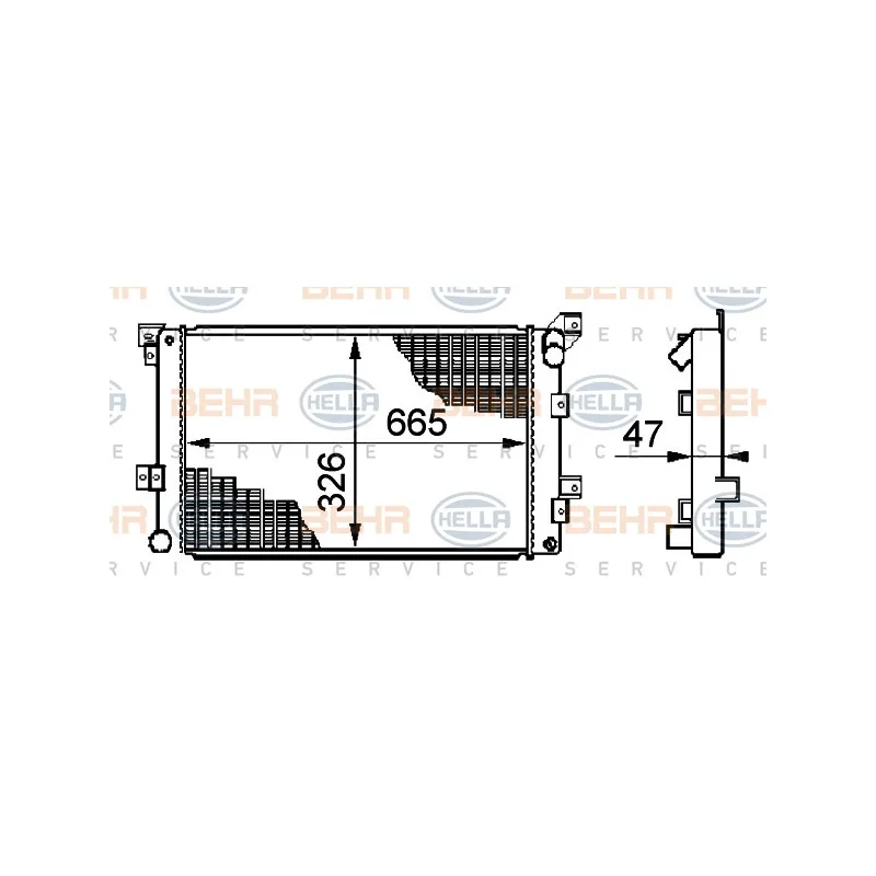 Radiateur, refroidissement du moteur HELLA 8MK 376 708-511