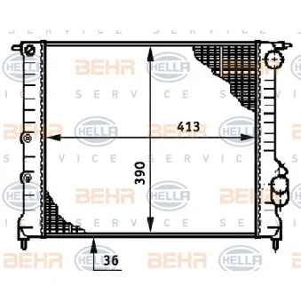 Radiateur, refroidissement du moteur HELLA 8MK 376 708-611