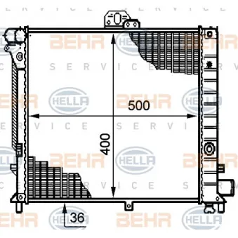 Radiateur, refroidissement du moteur HELLA 8MK 376 708-781