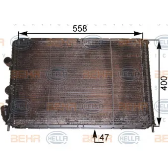 Radiateur, refroidissement du moteur HELLA 8MK 376 710-211