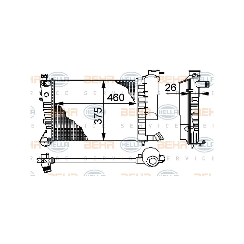 Radiateur, refroidissement du moteur HELLA 8MK 376 710-251