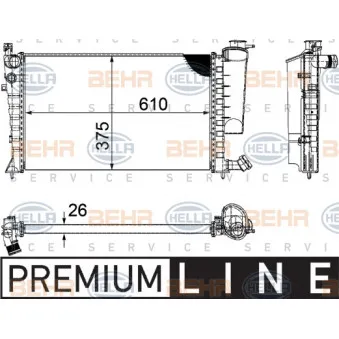 Radiateur, refroidissement du moteur HELLA 8MK 376 710-261