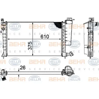 Radiateur, refroidissement du moteur HELLA 8MK 376 710-264