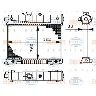 Radiateur, refroidissement du moteur HELLA 8MK 376 710-274