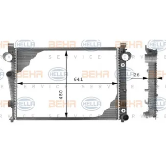 Radiateur, refroidissement du moteur HELLA 8MK 376 710-284