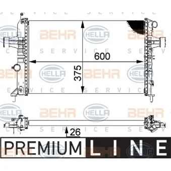 Radiateur, refroidissement du moteur HELLA 8MK 376 710-311