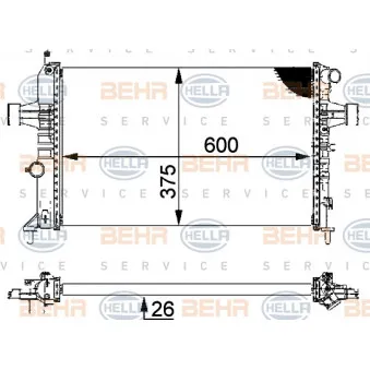 Radiateur, refroidissement du moteur HELLA 8MK 376 710-314