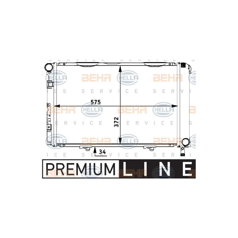 Radiateur, refroidissement du moteur HELLA 8MK 376 710-591