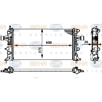 Radiateur, refroidissement du moteur HELLA 8MK 376 710-664