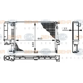 Radiateur, refroidissement du moteur HELLA 8MK 376 711-084