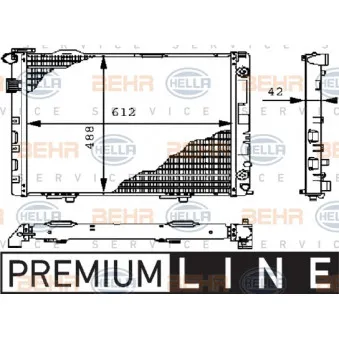 Radiateur, refroidissement du moteur HELLA 8MK 376 711-101