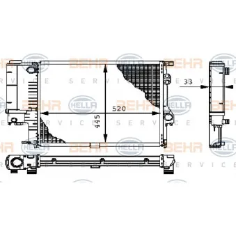 Radiateur, refroidissement du moteur HELLA 8MK 376 711-121