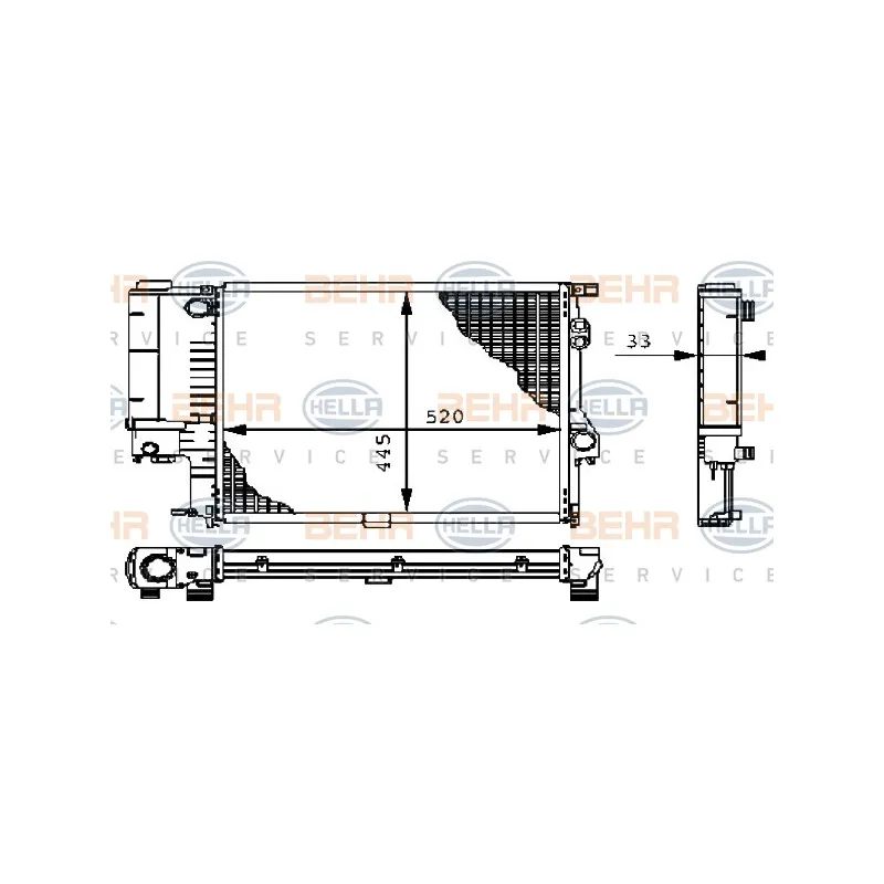 Radiateur, refroidissement du moteur HELLA 8MK 376 711-121
