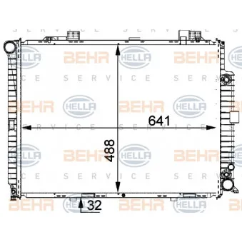 Radiateur, refroidissement du moteur HELLA 8MK 376 711-154