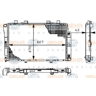 Radiateur, refroidissement du moteur HELLA 8MK 376 711-161