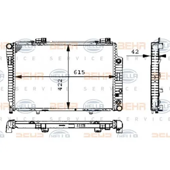 Radiateur, refroidissement du moteur HELLA 8MK 376 711-194