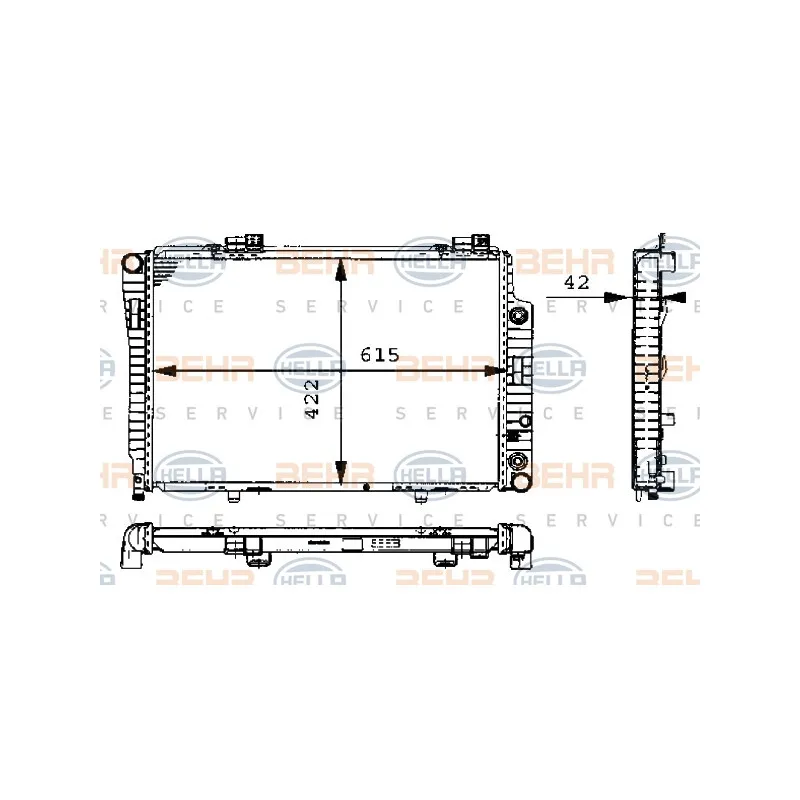 Radiateur, refroidissement du moteur HELLA 8MK 376 711-194