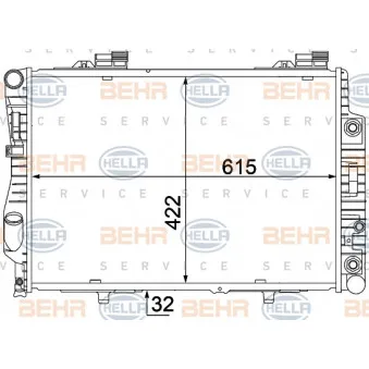 Radiateur, refroidissement du moteur HELLA 8MK 376 711-231