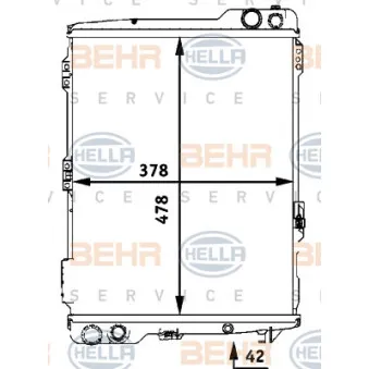 Radiateur, refroidissement du moteur HELLA 8MK 376 711-284