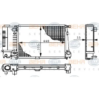 Radiateur, refroidissement du moteur HELLA 8MK 376 711-591