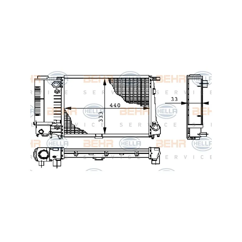 Radiateur, refroidissement du moteur HELLA 8MK 376 711-591