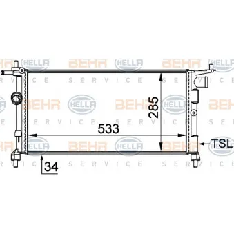 Radiateur, refroidissement du moteur HELLA 8MK 376 712-004