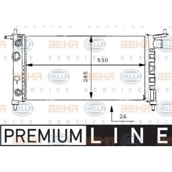 Radiateur, refroidissement du moteur HELLA 8MK 376 712-011