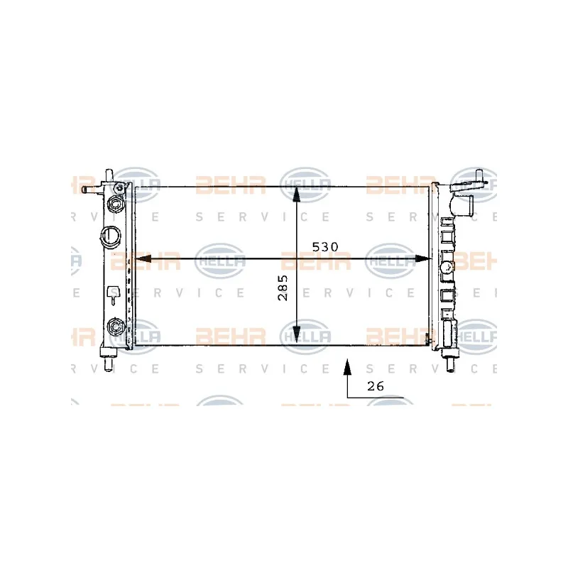 Radiateur, refroidissement du moteur HELLA 8MK 376 712-014