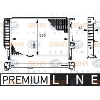 Radiateur, refroidissement du moteur HELLA 8MK 376 712-191