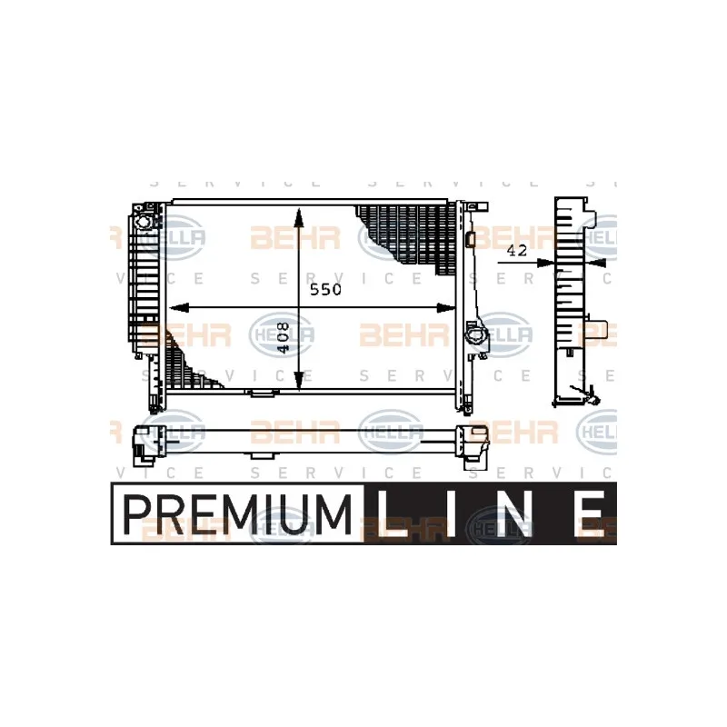 Radiateur, refroidissement du moteur HELLA 8MK 376 712-191