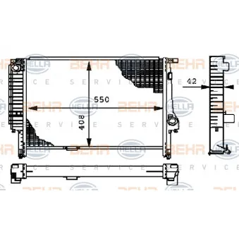 Radiateur, refroidissement du moteur HELLA 8MK 376 712-194