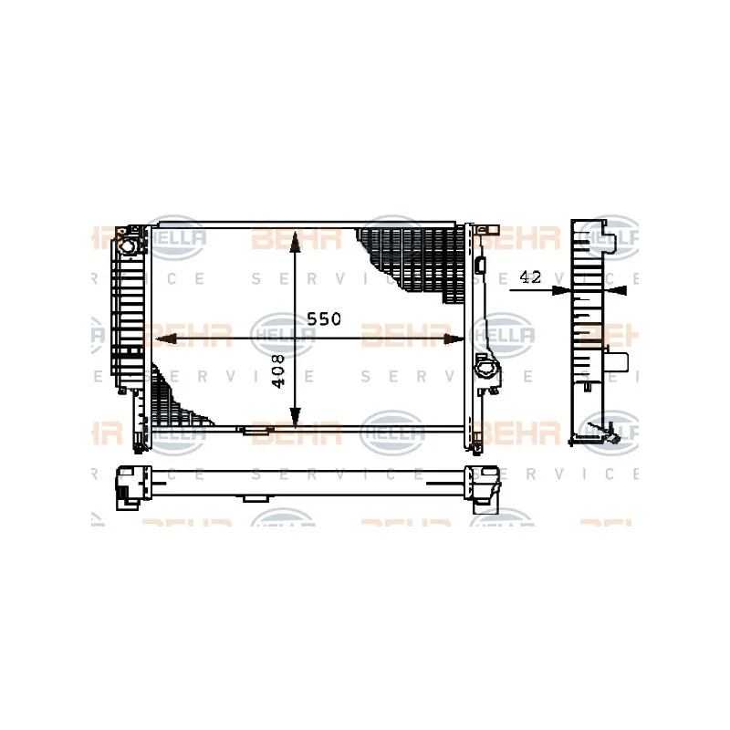 Radiateur, refroidissement du moteur HELLA 8MK 376 712-194