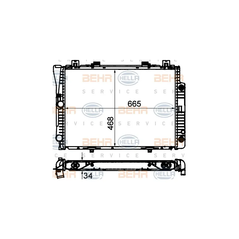Radiateur, refroidissement du moteur HELLA 8MK 376 712-204