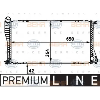 Radiateur, refroidissement du moteur HELLA 8MK 376 712-391