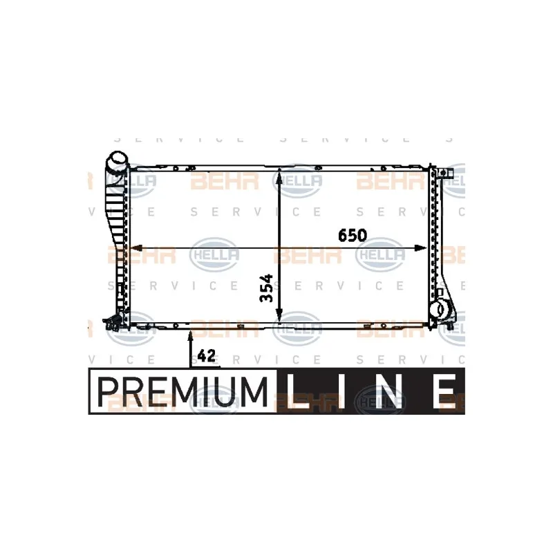 Radiateur, refroidissement du moteur HELLA 8MK 376 712-391