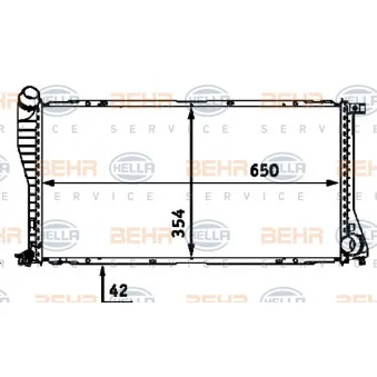 Radiateur, refroidissement du moteur HELLA 8MK 376 712-394