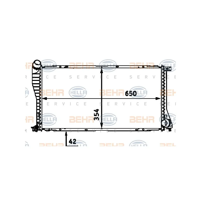 Radiateur, refroidissement du moteur HELLA 8MK 376 712-394