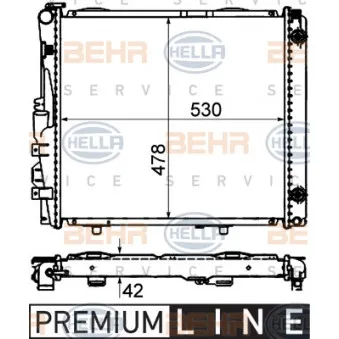 Radiateur, refroidissement du moteur HELLA 8MK 376 712-421