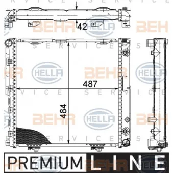 Radiateur, refroidissement du moteur HELLA 8MK 376 712-431