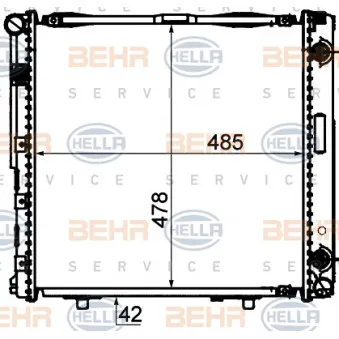 Radiateur, refroidissement du moteur HELLA 8MK 376 712-444