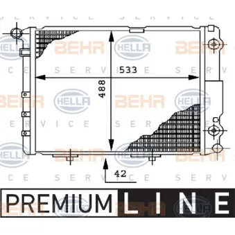 Radiateur, refroidissement du moteur HELLA 8MK 376 712-451