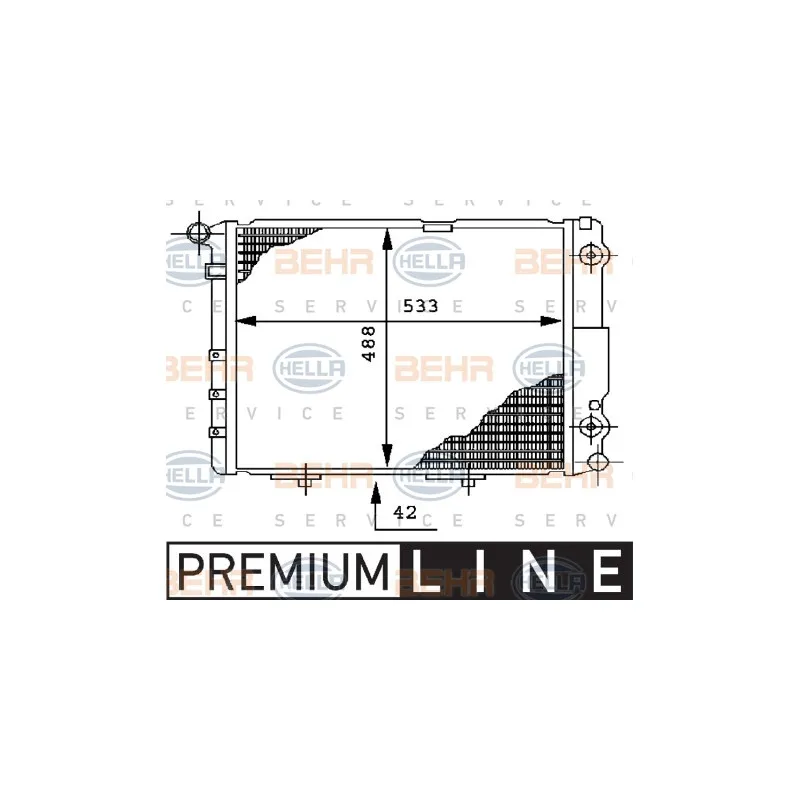 Radiateur, refroidissement du moteur HELLA 8MK 376 712-451