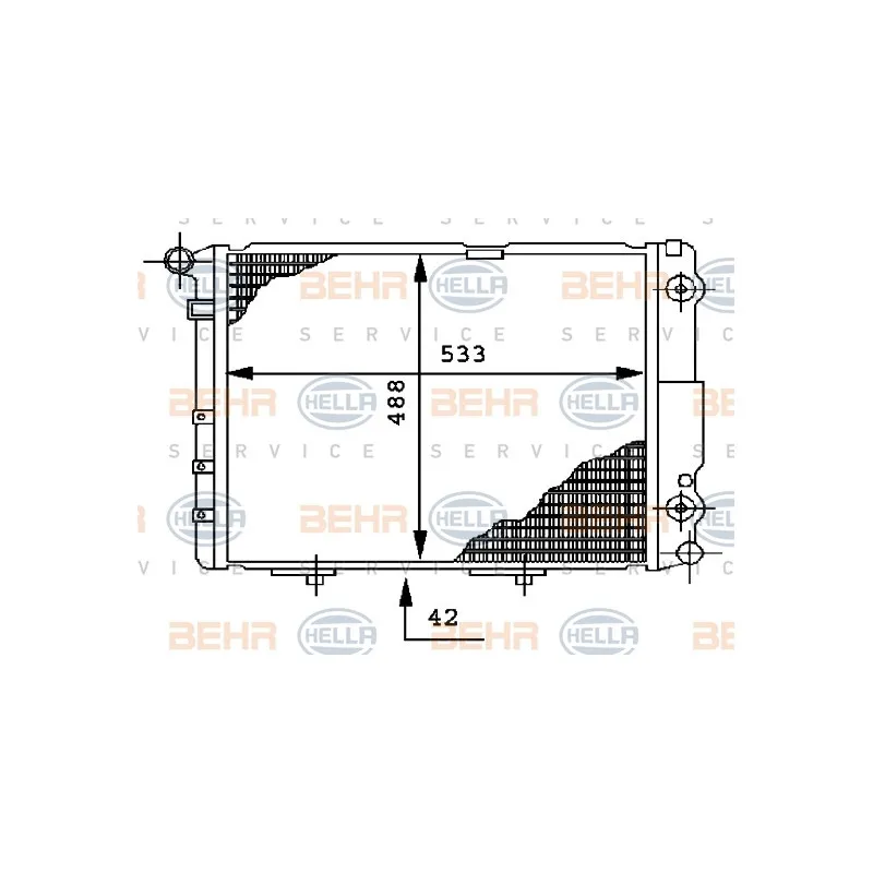 Radiateur, refroidissement du moteur HELLA 8MK 376 712-454